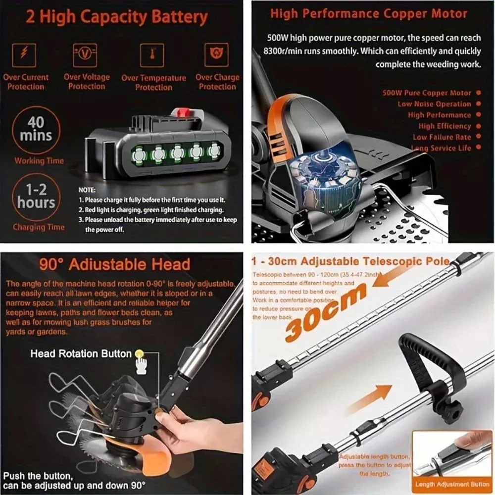 bladed brush cutter with 500W copper motor