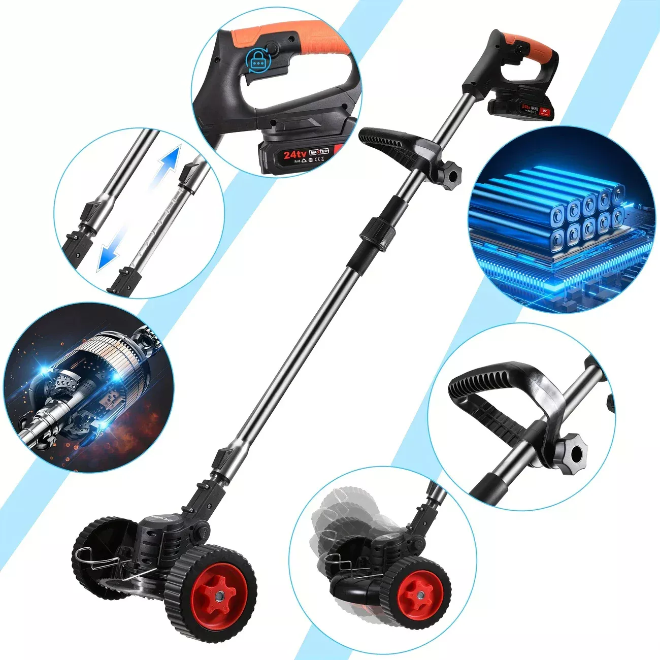 brush cutter weed eater with rechargeable battery