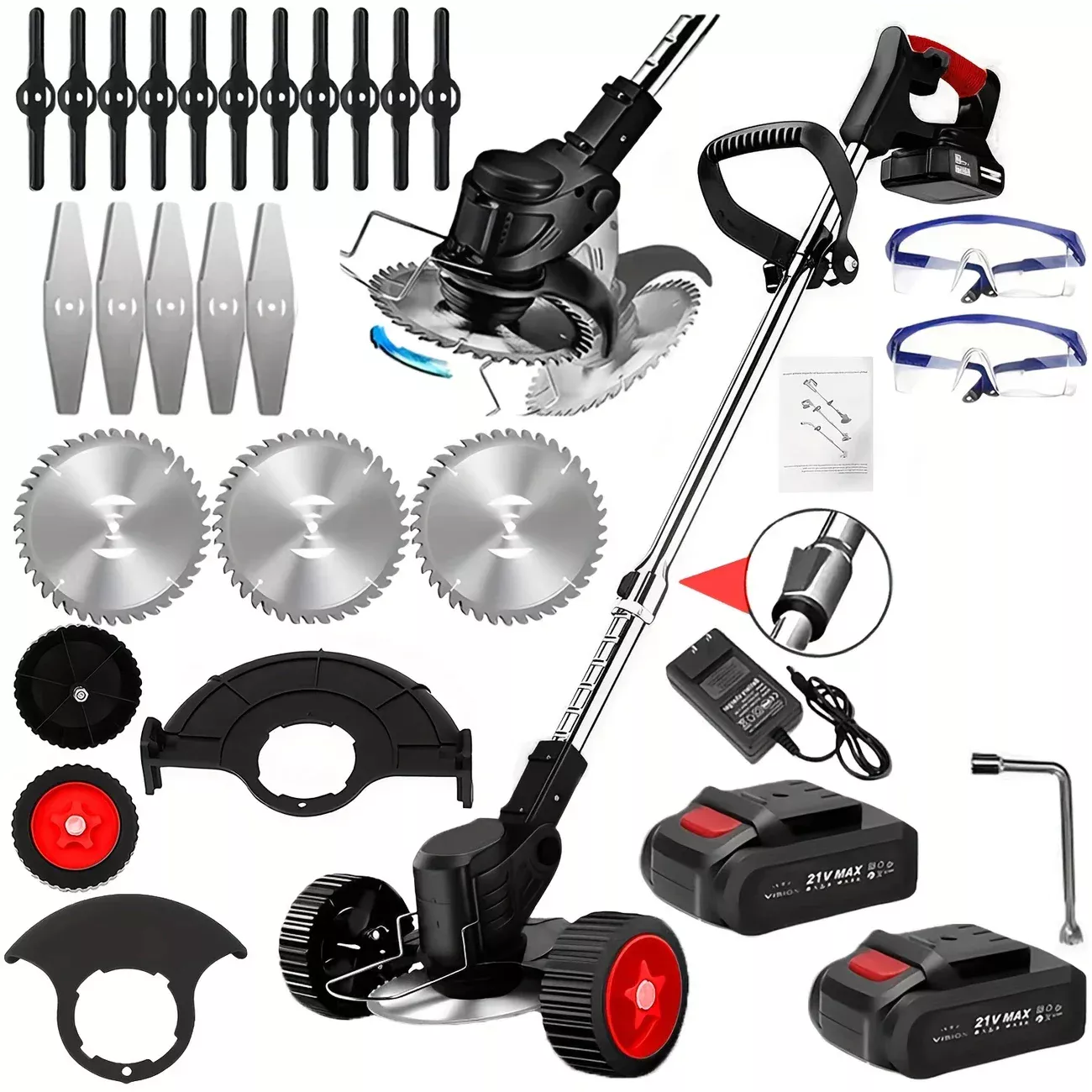 hand held brush cutter with adjustable cutting head