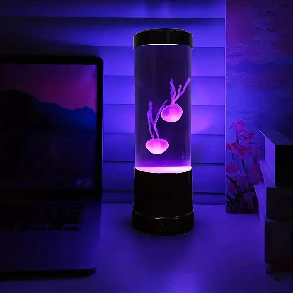 jellyfish lamp with realistic floating jellyfish and LED lighting