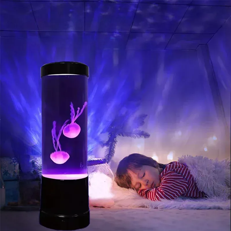 jellyfish lamp with realistic floating jellyfish and LED lighting